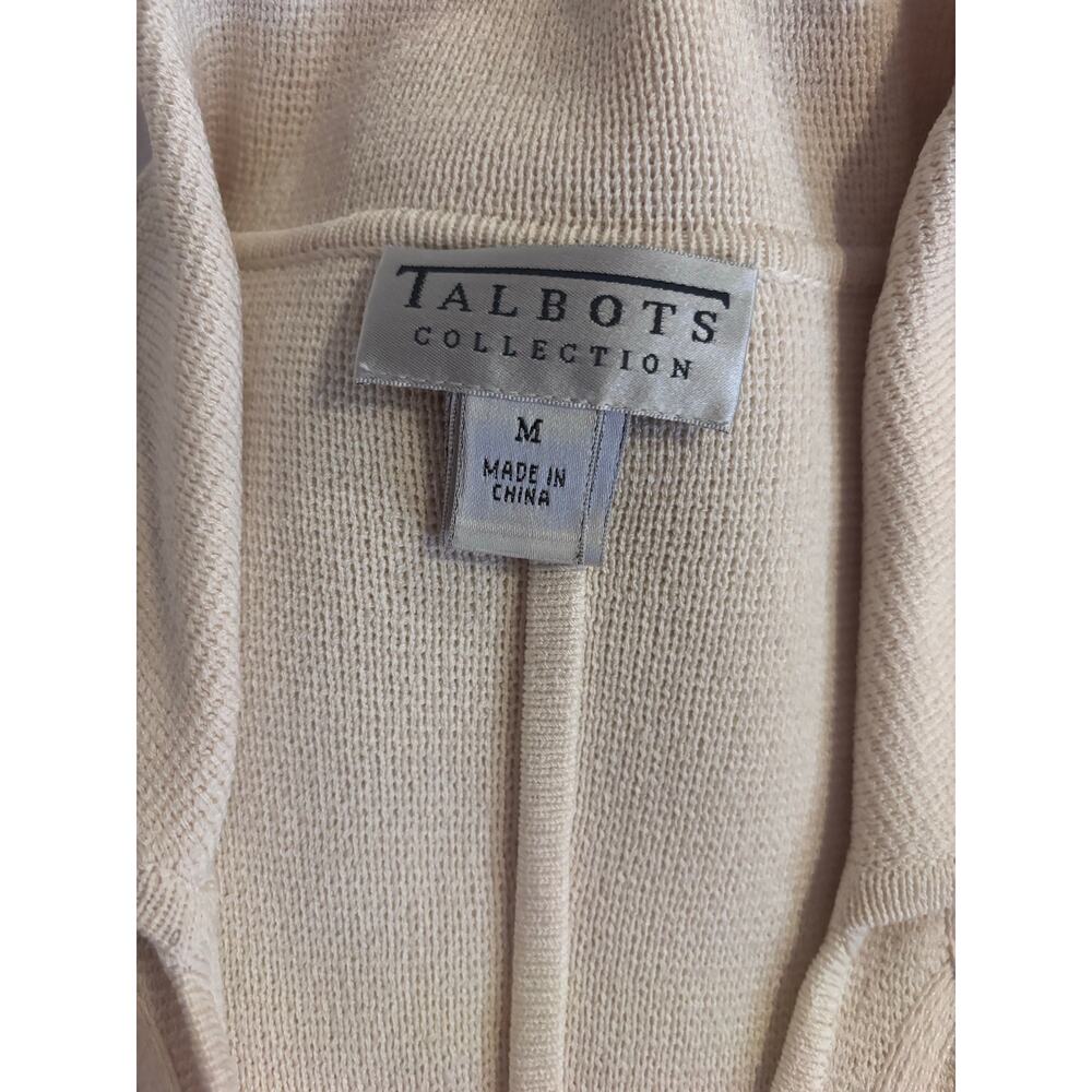 Talbots Collection Silk Blend Cardigan Jacket Medium Cream Embroidered sweater - Picture 5 of 9